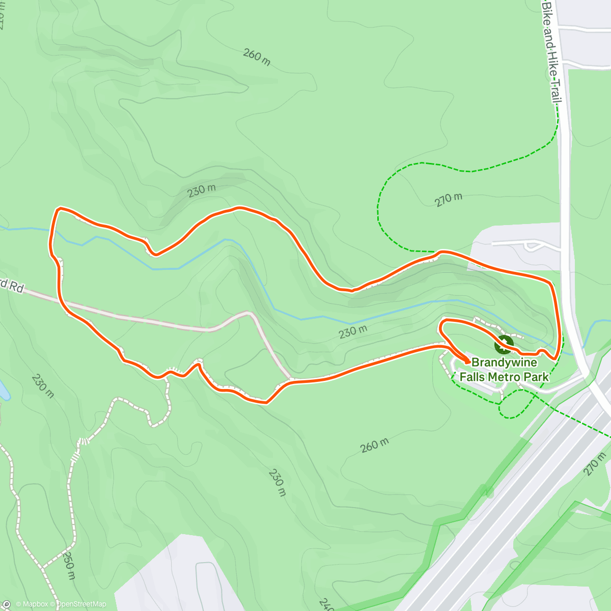 Map of the activity, Morning Hike