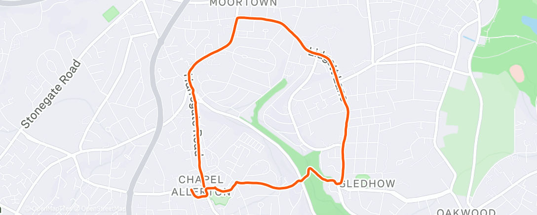 Map of the activity, Run