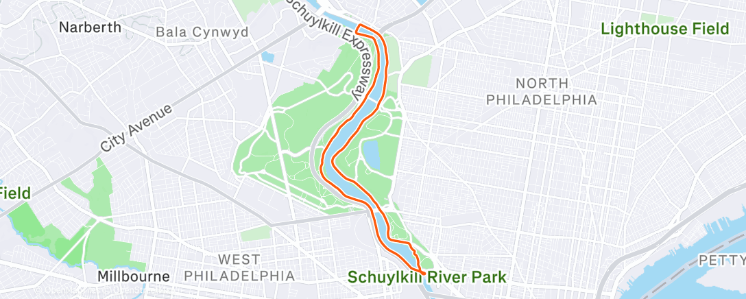 Map of the activity, Morning Run
