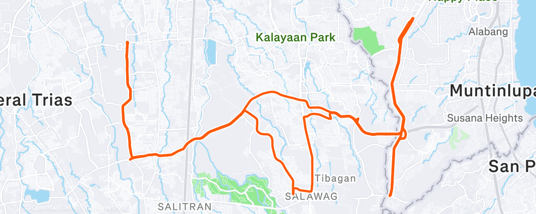 Map of the activity, Sunday Morning Christmas Eve Ride 🎄🎁