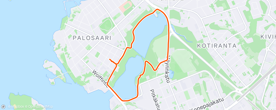 Map of the activity, Afternoon Run