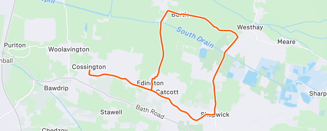 Map of the activity, Evening Ride