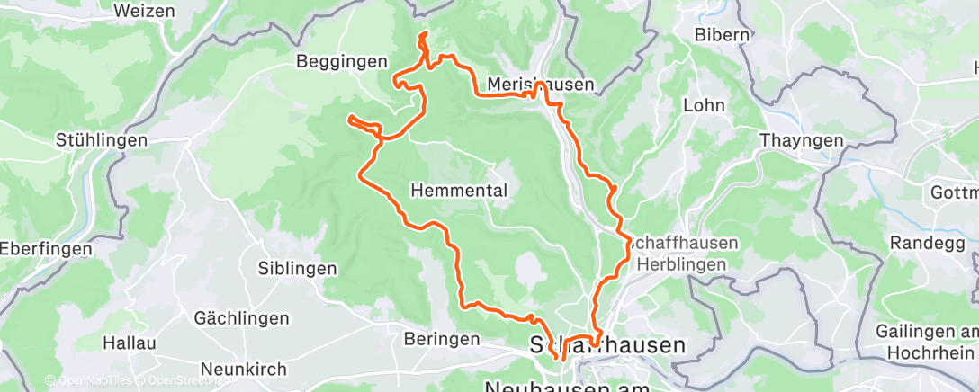 Map of the activity, Lunch Mountain Bike Ride