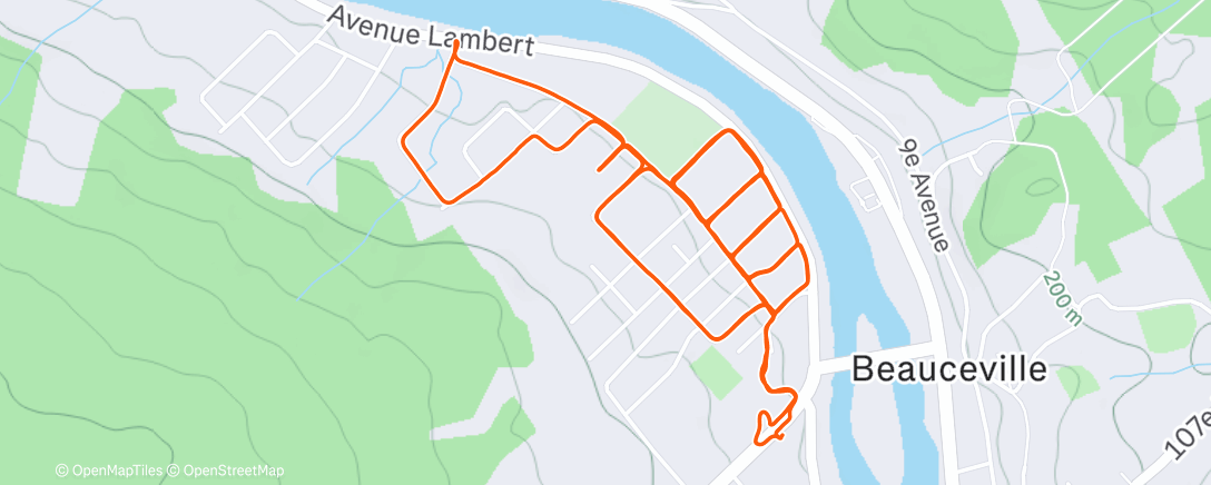 Map of the activity, Course à pied dans l'après-midi