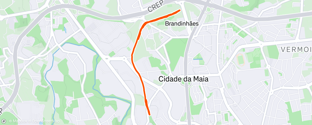 Map of the activity, Caminhada vespertina