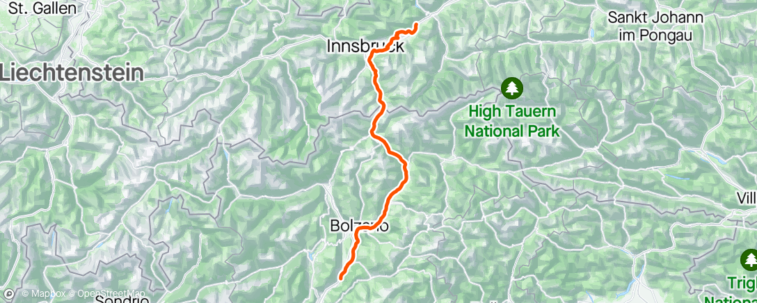 Map of the activity, Tour of the Alps Stage 2