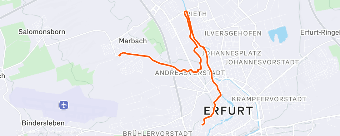 Карта физической активности (Radfahrt am Nachmittag)