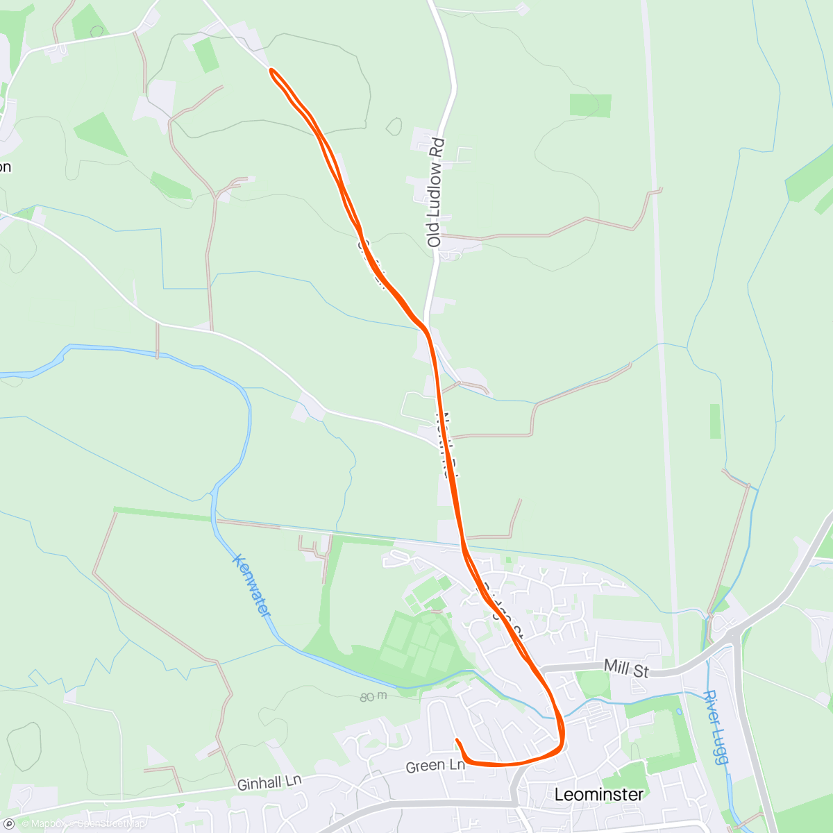 Map of the activity, Evening Run with swift