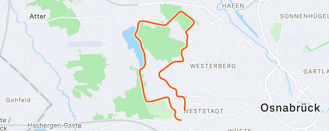 Map of the activity, Mittagslauf