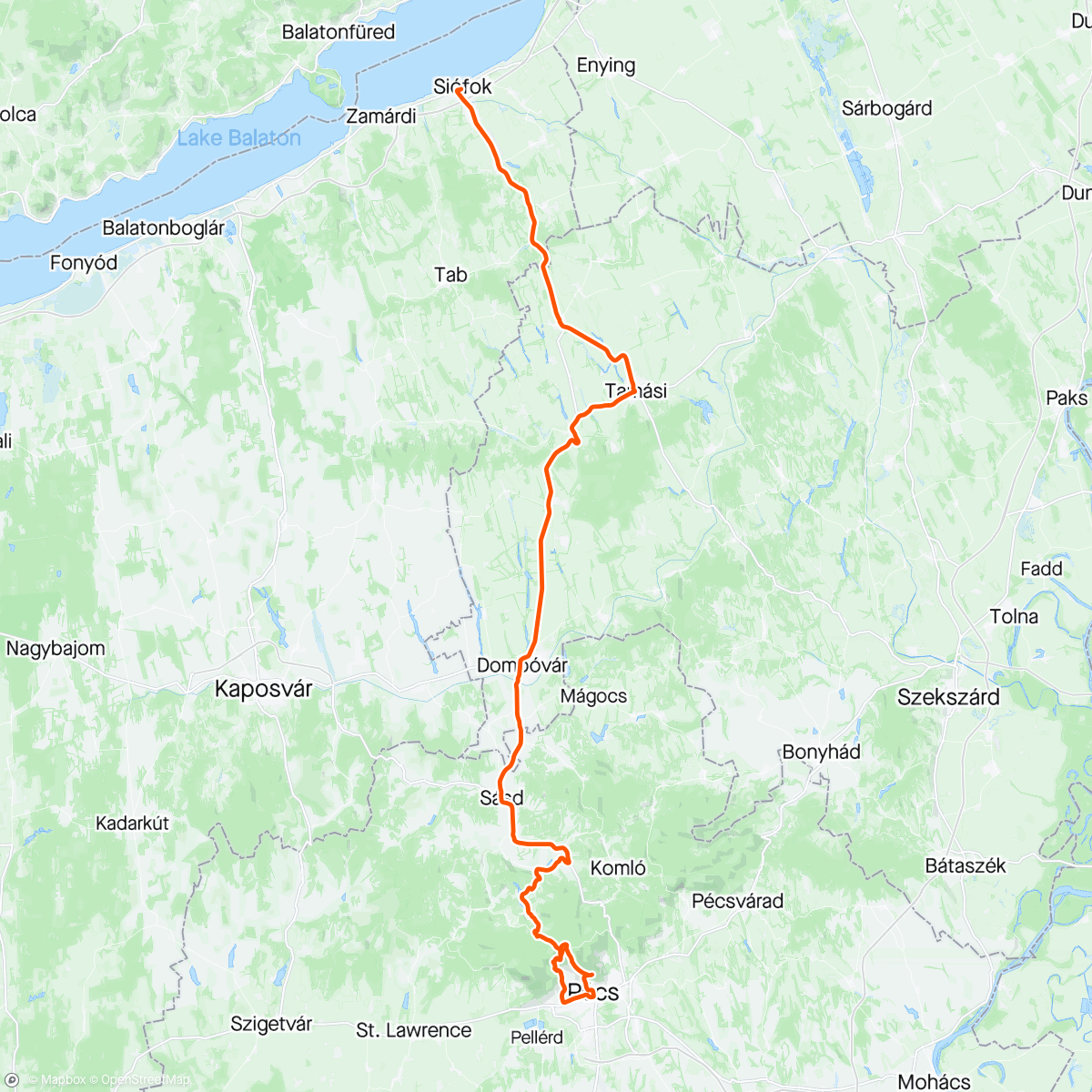 Map of the activity, Tour de Hungria stage 5