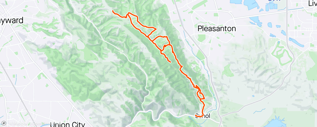 Карта физической активности (Morning Ride ...Pleasanton Ridge...)
