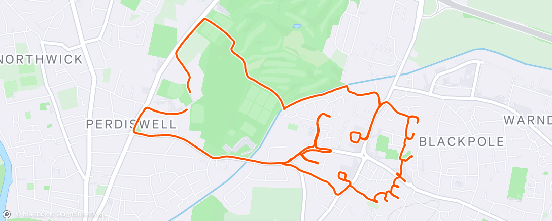 Map of the activity, Evening Run