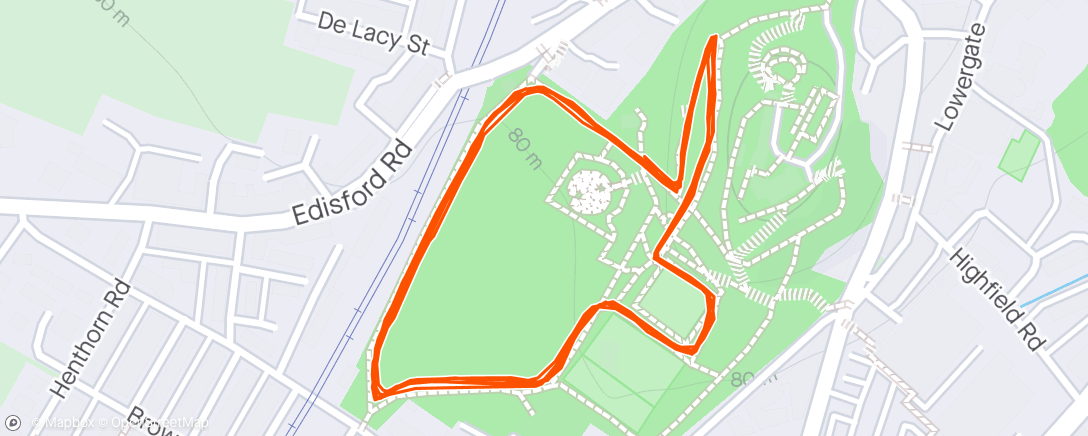 Map of the activity, Clitheroe Castle Parkrun