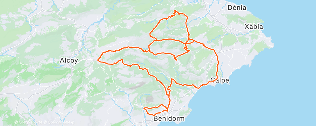 Map of the activity, Cycling
