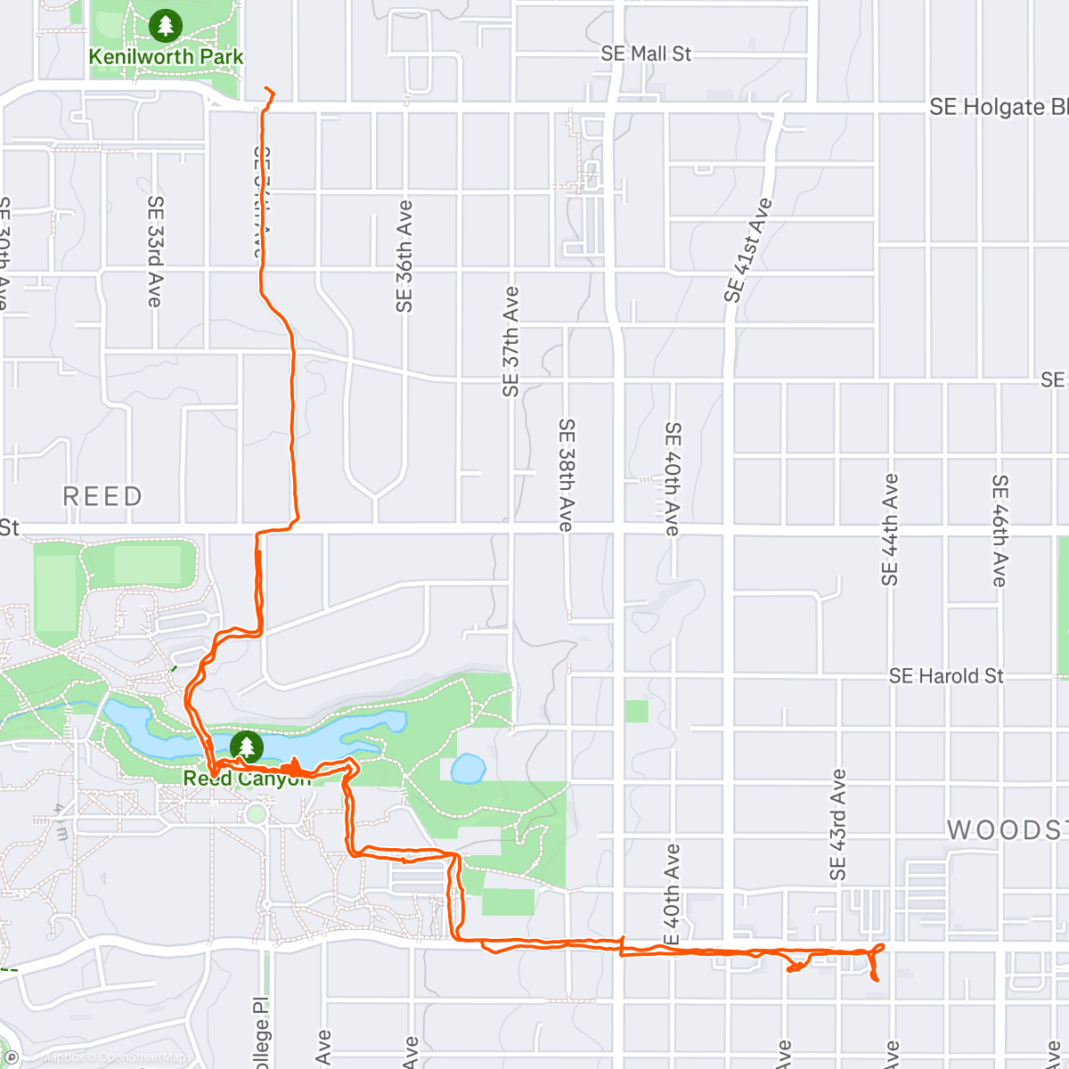 Map of the activity, Walking to Woodstock