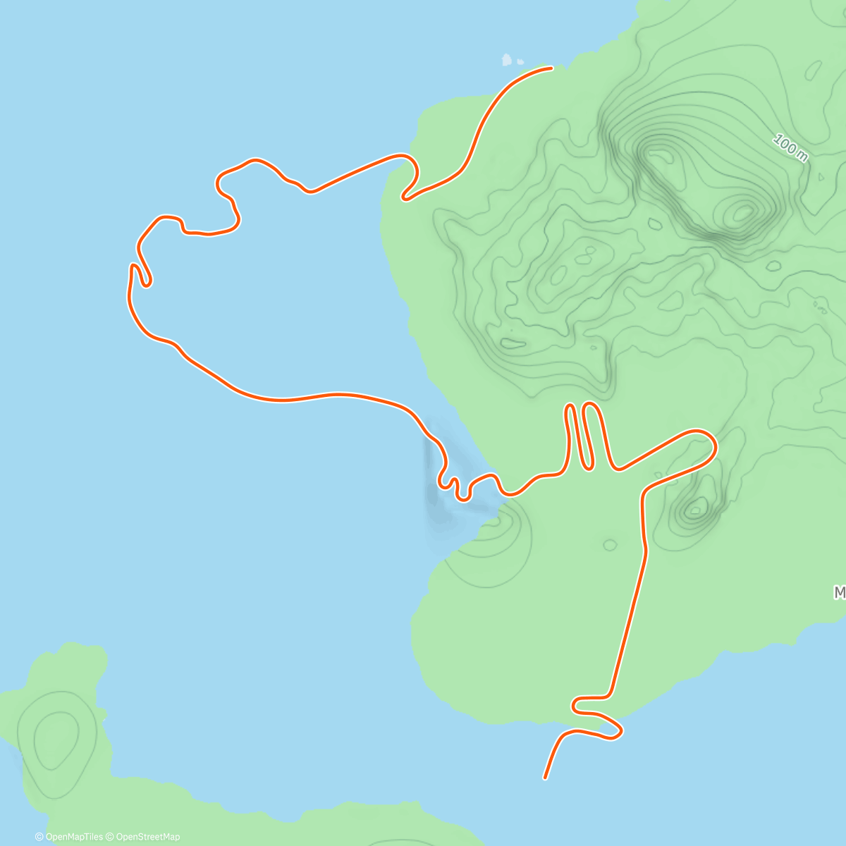 Карта физической активности (Zwift - 2 by 2 on Ocean Lava Cliffside Loop in Watopia)