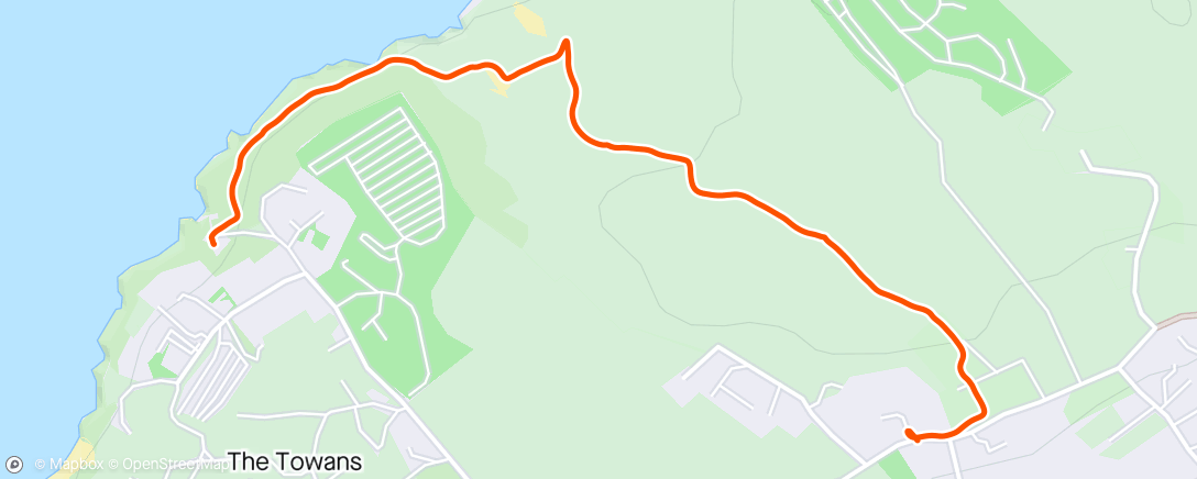 Map of the activity, Evening trail run