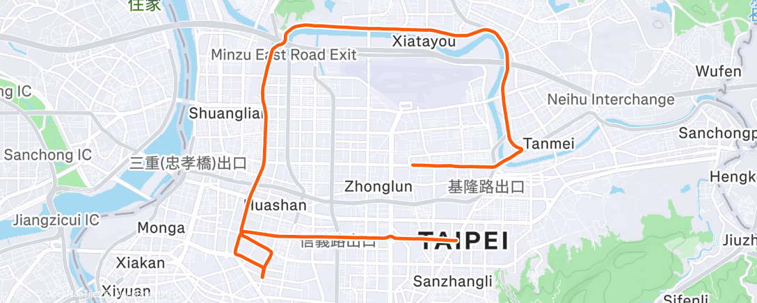 Map of the activity, 臺北馬拉松2025