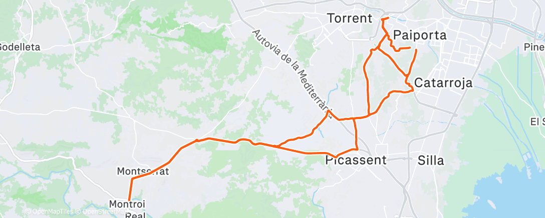 Map of the activity, Paseo de lunes frío con aire