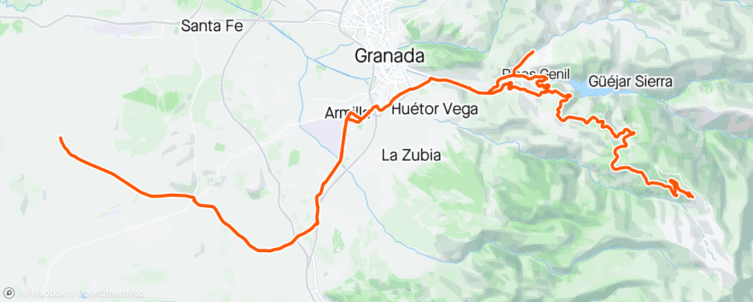Map of the activity, iedreen op de Sierra!