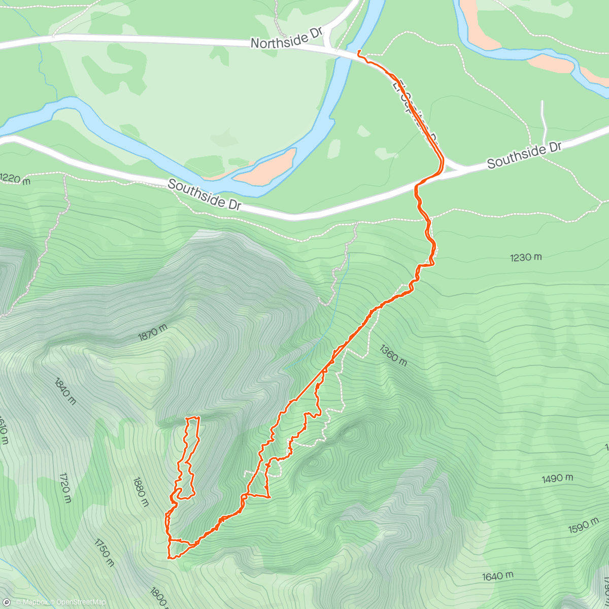 Map of the activity, Lunch Hike: Higher Cathedral