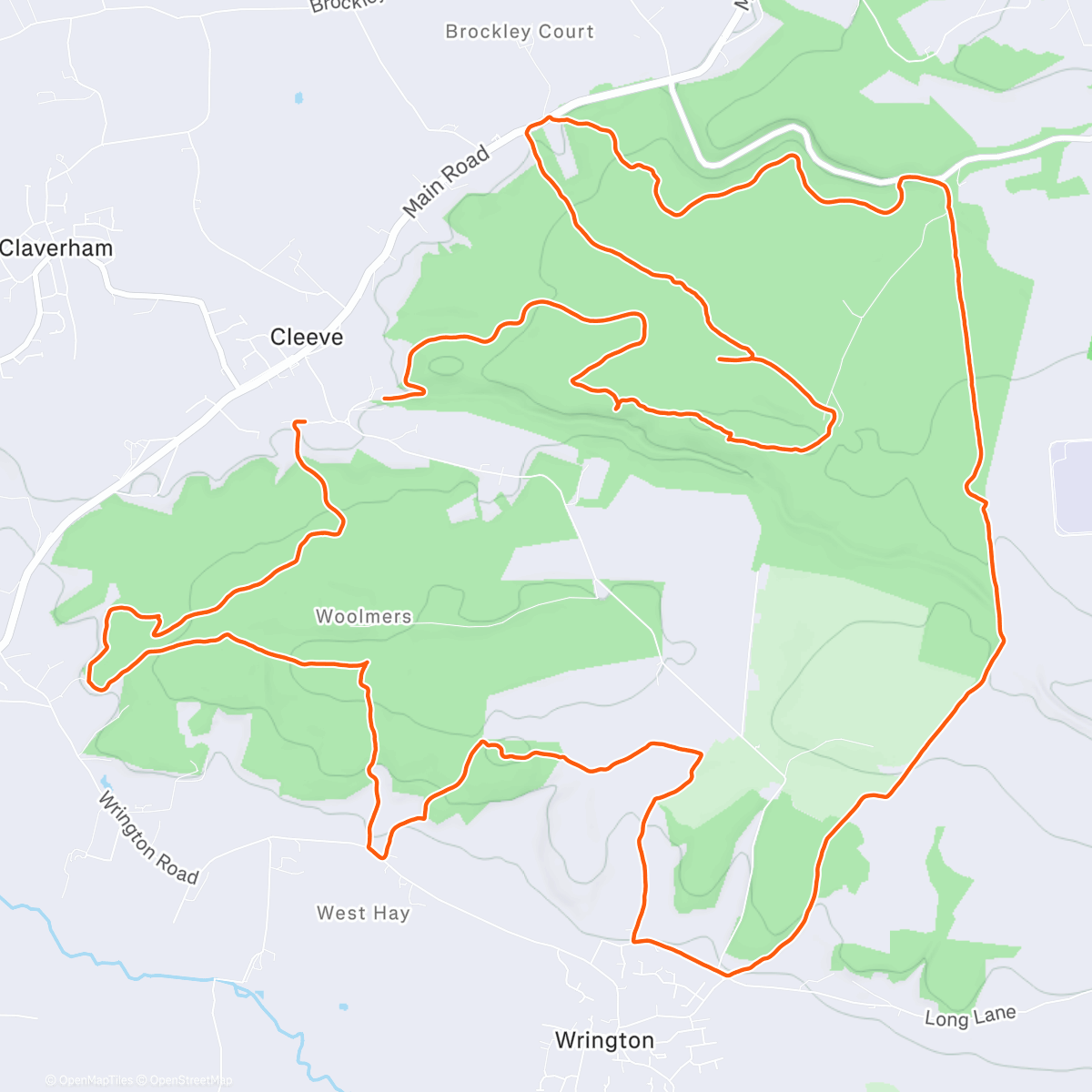 Map of the activity, Cleeve Boxing Day 20k Trails w/ Tim, James & Jason