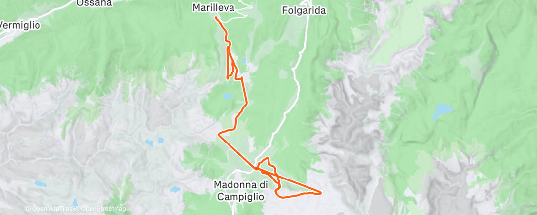 Mappa dell'attività Sciata pomeridiana Madonna Di Campiglio-Marilleva