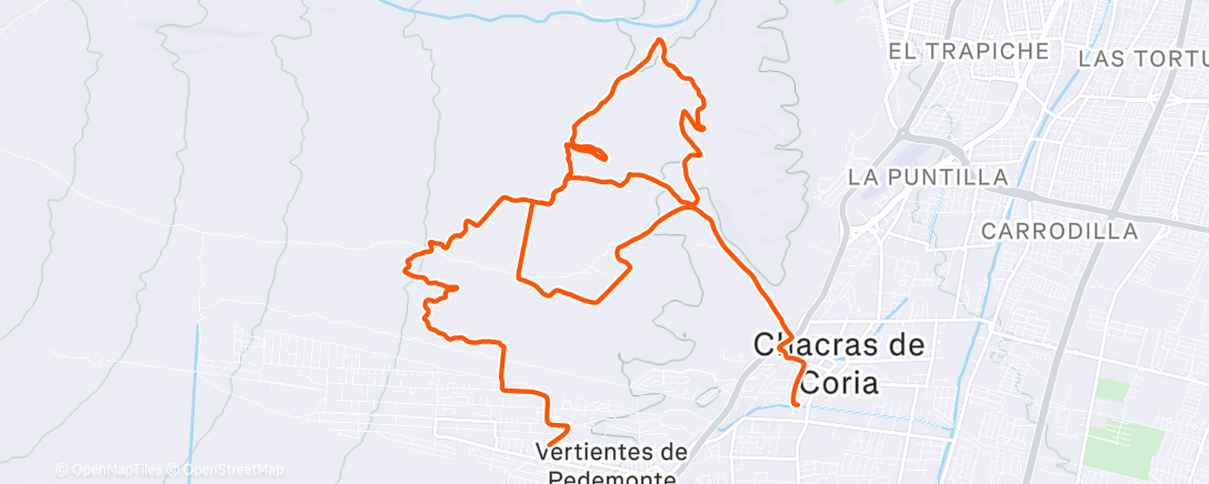 Map of the activity, Vuelta ciclista vespertina