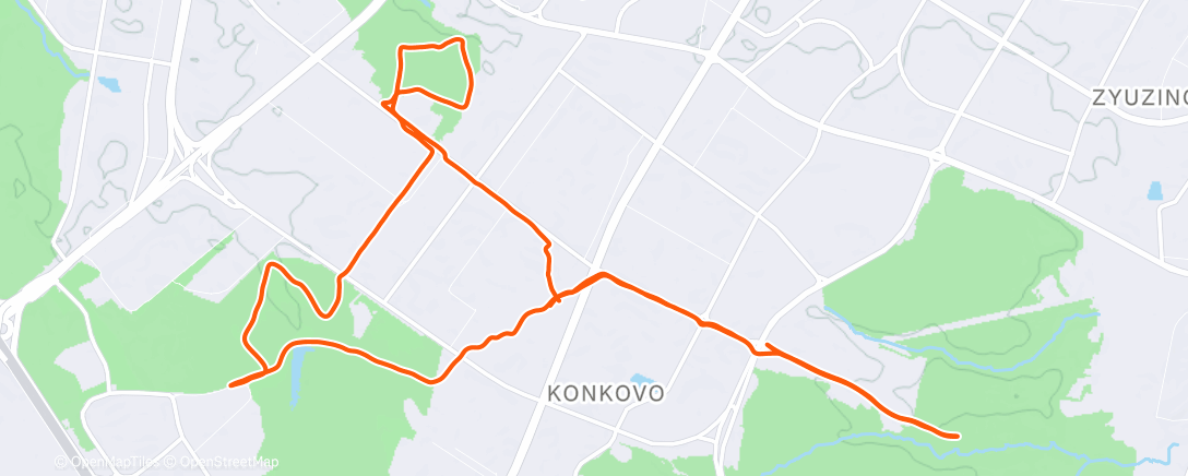 Map of the activity, Дневной забег