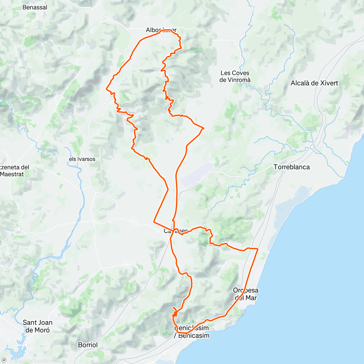 Map of the activity, Bicicleta por la mañana