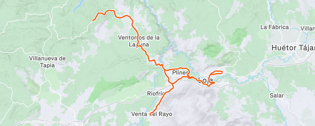 Map of the activity, Bicicleta por la mañana