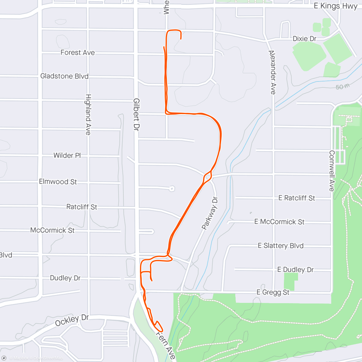 Map of the activity, Family Ride to Dinner