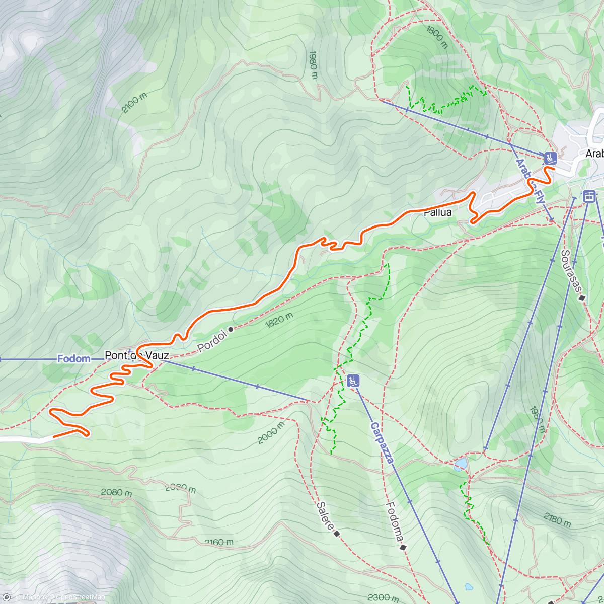 Map of the activity, ROUVY - Arabba - Passo Pordoi