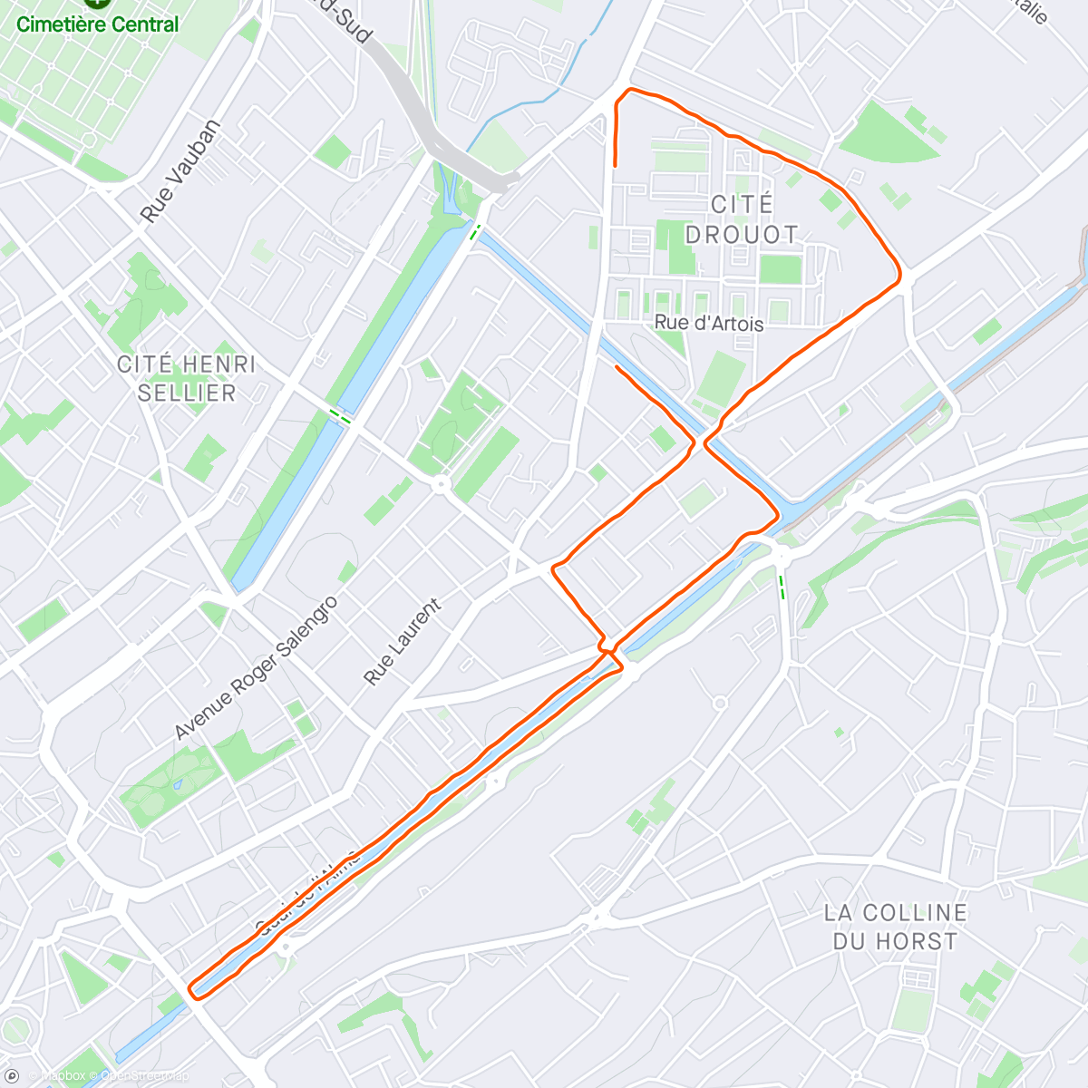 Map of the activity, Run à Mulhouse