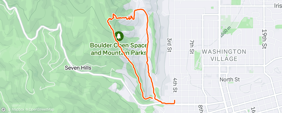 Map of the activity, Lunch Trail Run