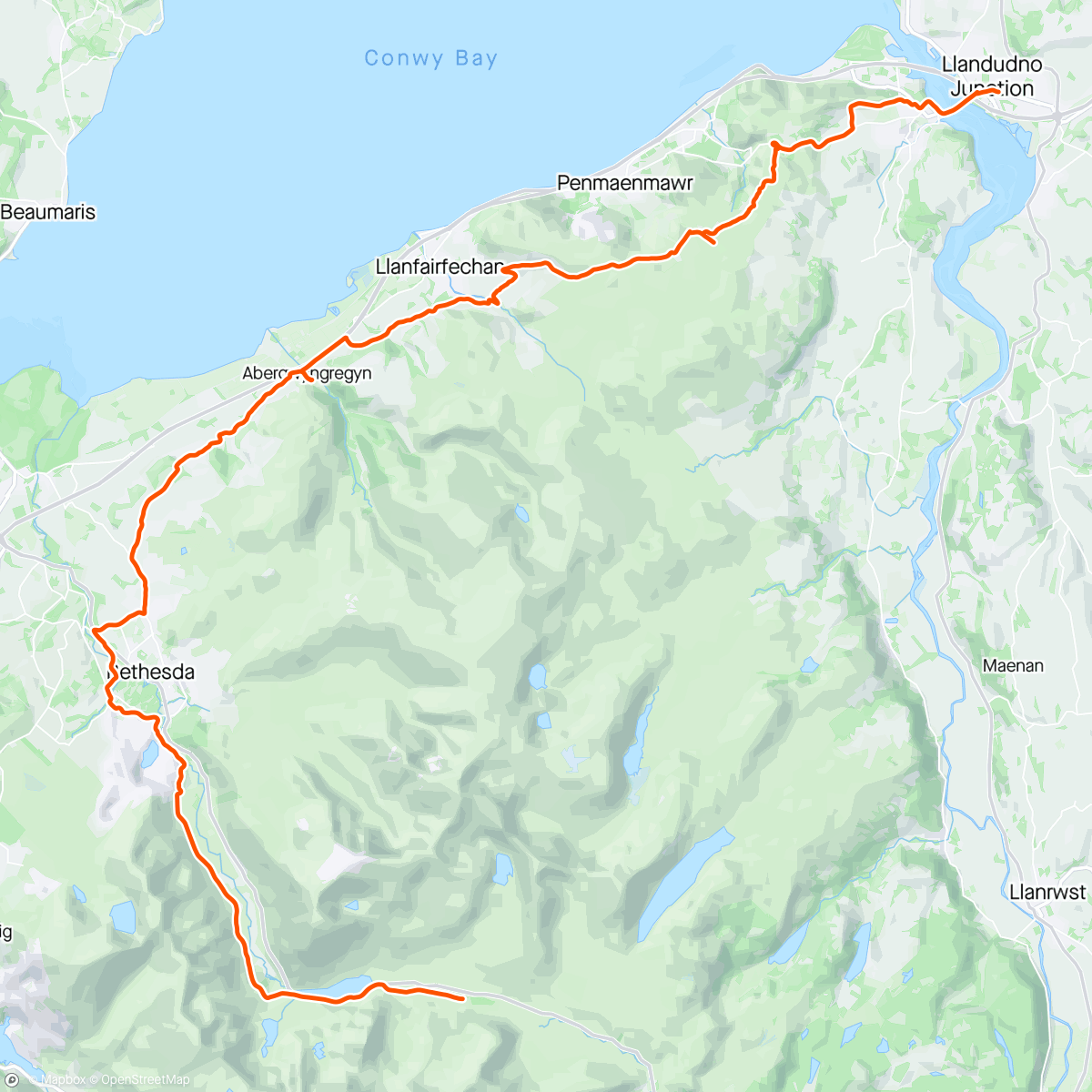 Mapa de la actividad, Traws eryri day 3. Ogwen to Conwy castle. Great route with great views but you have to earn them 🥵