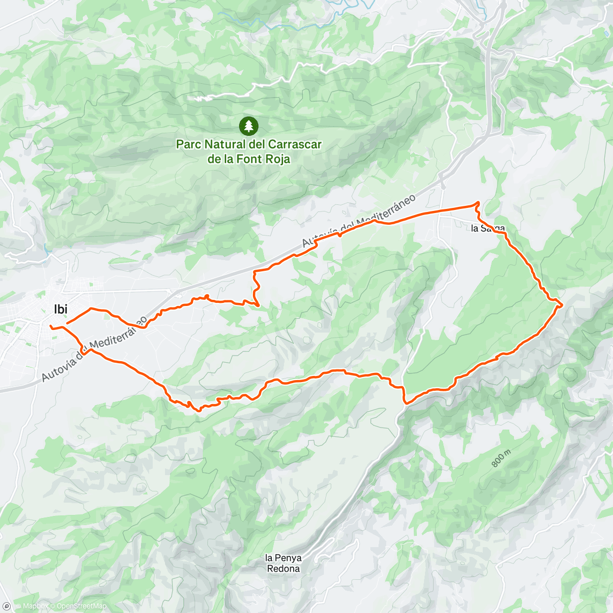 Map of the activity, Refugio-Carrasqueta-X-Barret