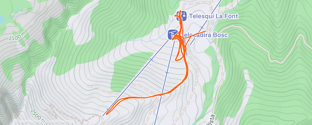 Map of the activity, Esquí fuera de pista a la hora del almuerzo
