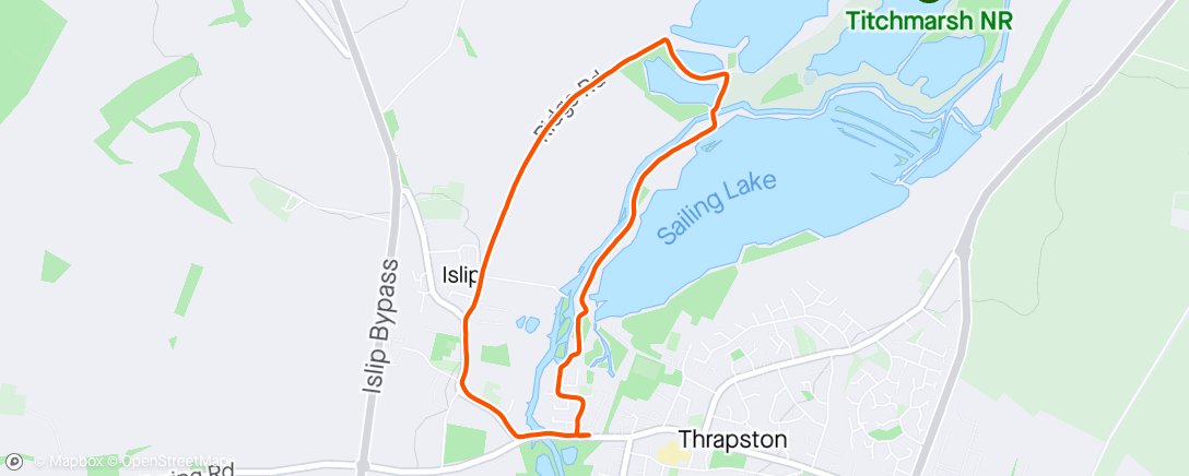 Map of the activity, Thrapston jog group - ooops, I hit the deck - again 🙈