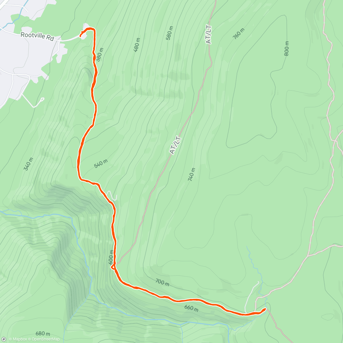 Map of the activity, Morning hike