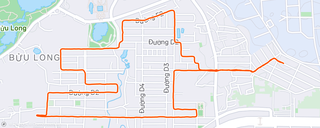 Map of the activity, Afternoon Run