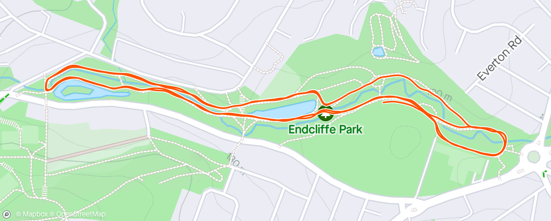 Map of the activity, Park run (no buggy)