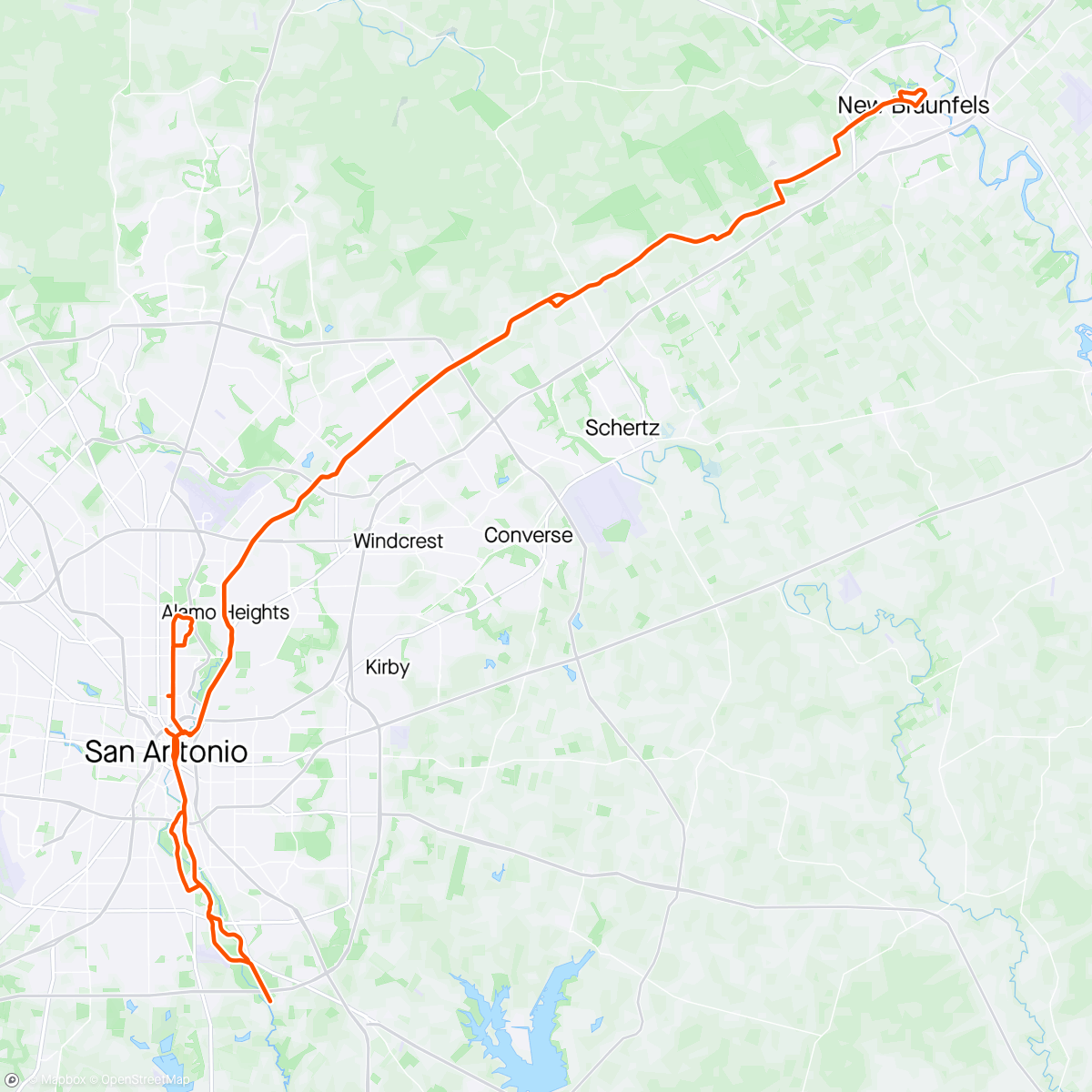 Map of the activity, Ride to the River + Tracks + Contour