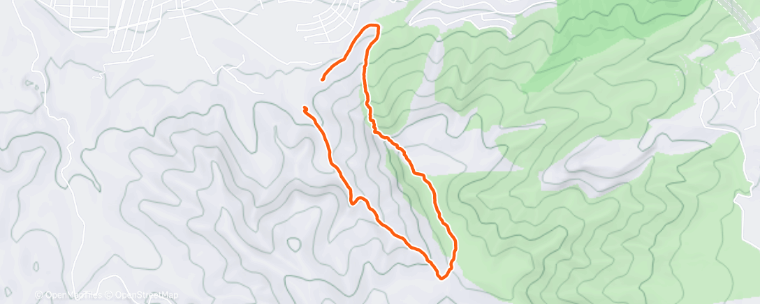 Map of the activity, Carrera de montaña por la tarde
