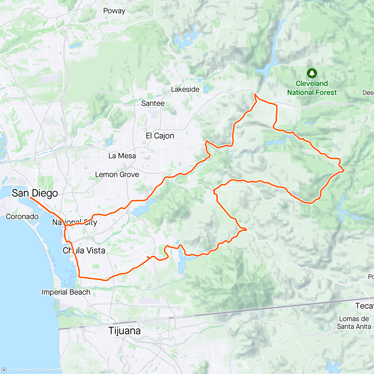 アクティビティ「San Diego Gran Fondo 2024」の地図
