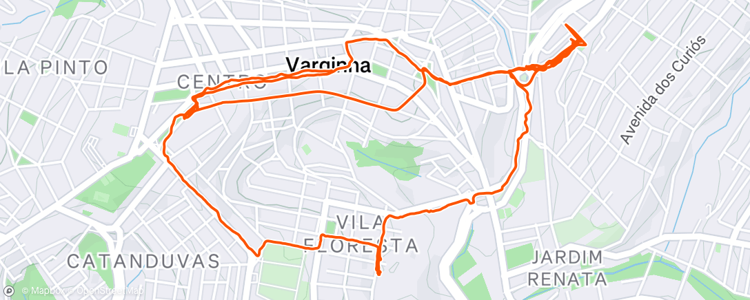 Map of the activity, Corrida noturna ☁️