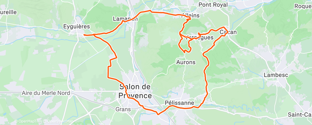 Map of the activity, Sortie vélo le matin
