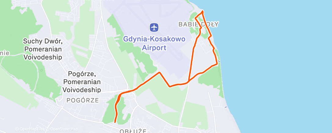 Map of the activity, Lunch run