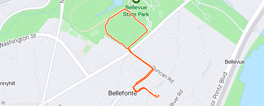 Map of the activity, Bellevue Park With Autumn