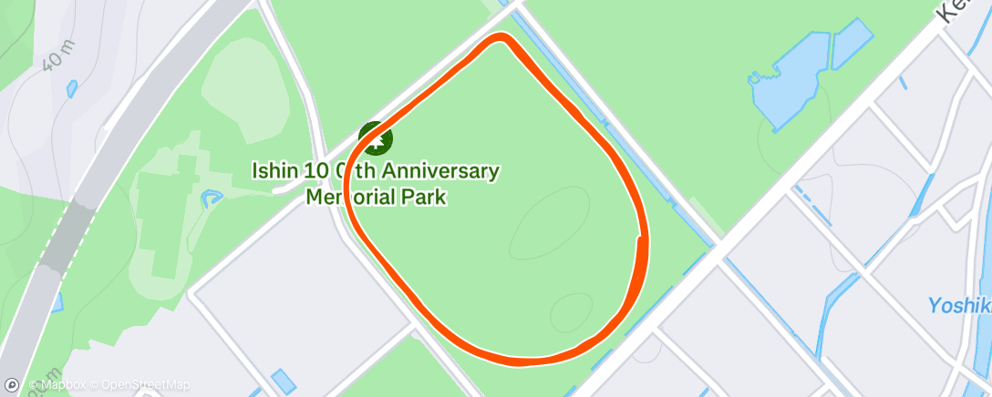 Map of the activity, 夕方のランニング